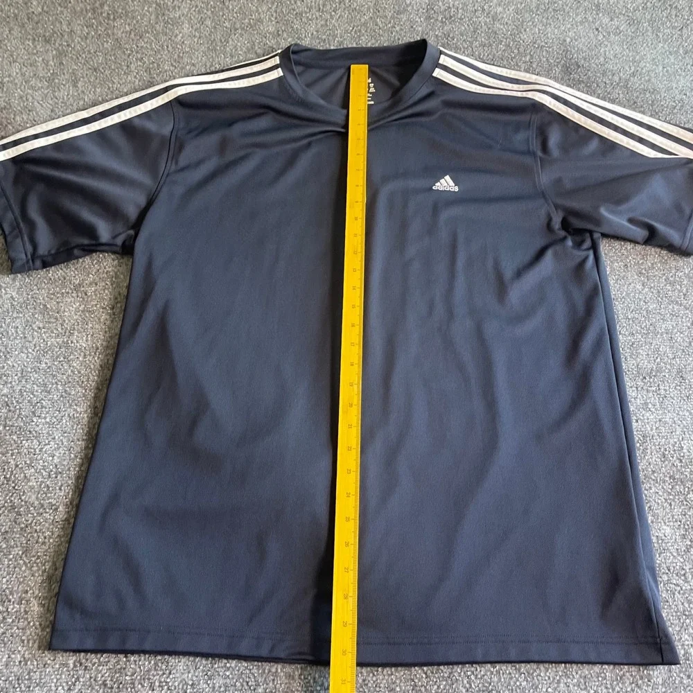 Adidas Active 360 Mens 2XL‎ Navy Blue 3-Stripe Performance Training T-Shirt